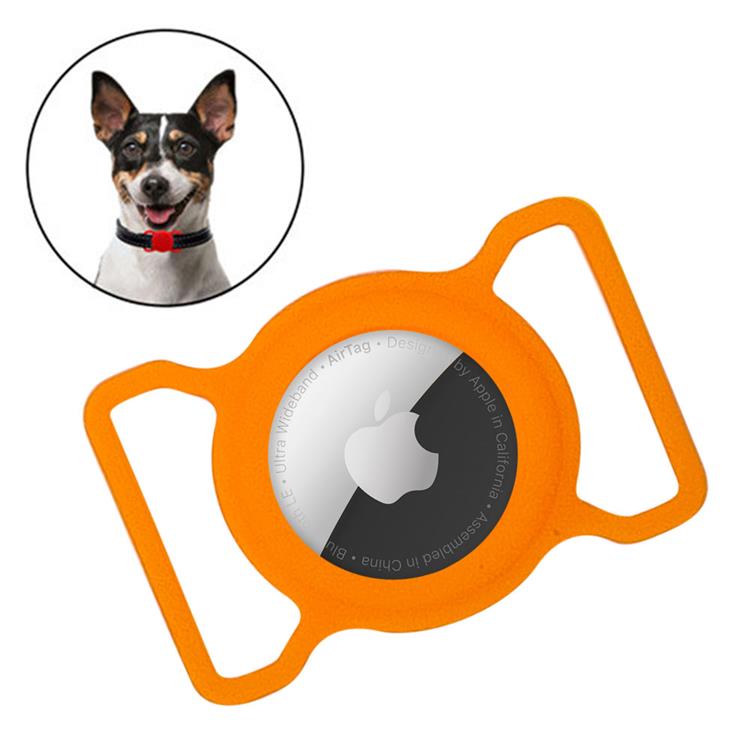 A-One Brand - Silicone Pet Dog Cat Collar Skal Apple AirTag - Orange
