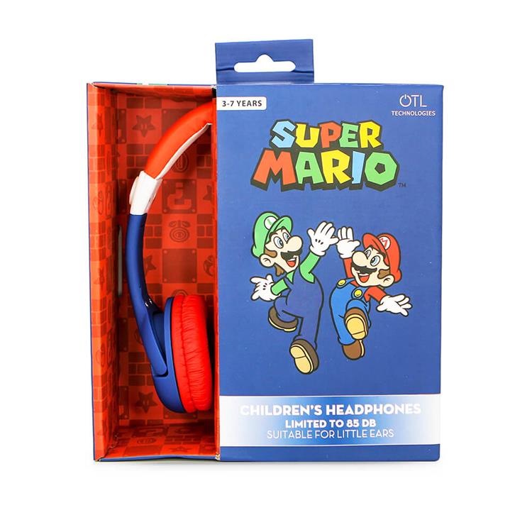 Super Mario - SUPER MARIO Hörlurar Junior On-Ear 85dB Mario - Blå / Röd