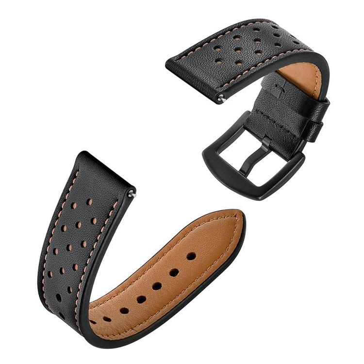 Tech-Protect - Tech-Protect Läder Armband Galaxy Watch 4 40/42/44/46 mm - Svart