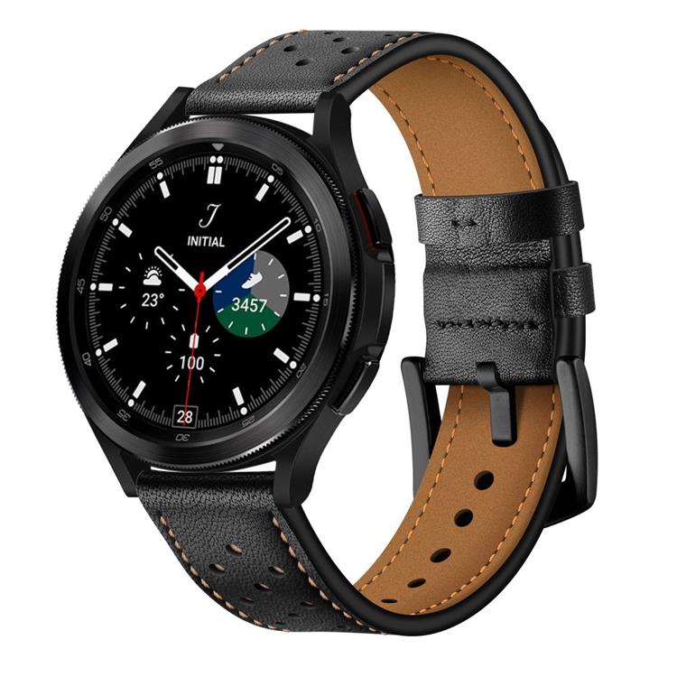 Tech-Protect - Tech-Protect Läder Armband Galaxy Watch 4 40/42/44/46 mm - Svart