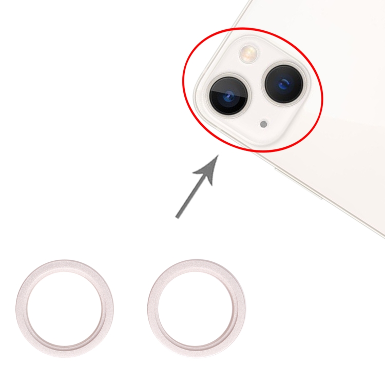 SpareParts - iPhone 13 Mini Kameraring (2-pack) - Vit
