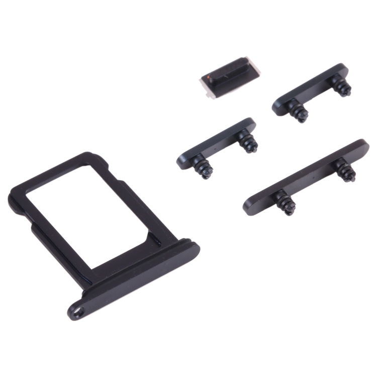 SpareParts - iPhone 13 Simkortshållare (Dual) + Sidoknappar - Svart