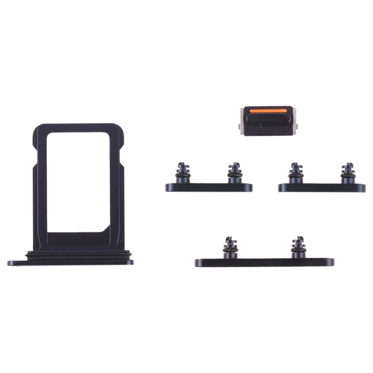 SpareParts - iPhone 13 Simkortshållare (Dual) + Sidoknappar - Svart