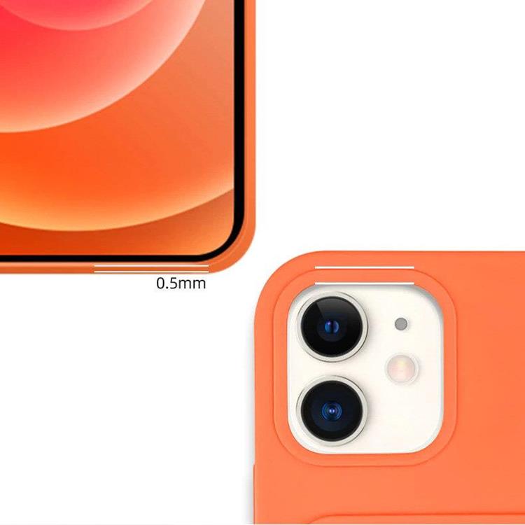 Ruhtel Silicone Korthållare Skal iPhone 13 Mini - Orange 