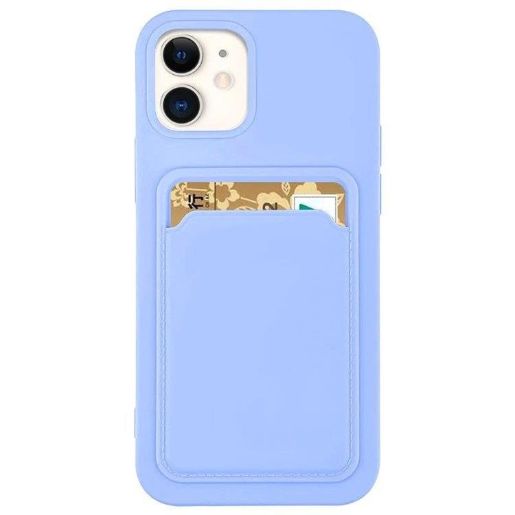 Ruhtel Silicone Korthållare Skal iPhone 13 Mini - Blå 