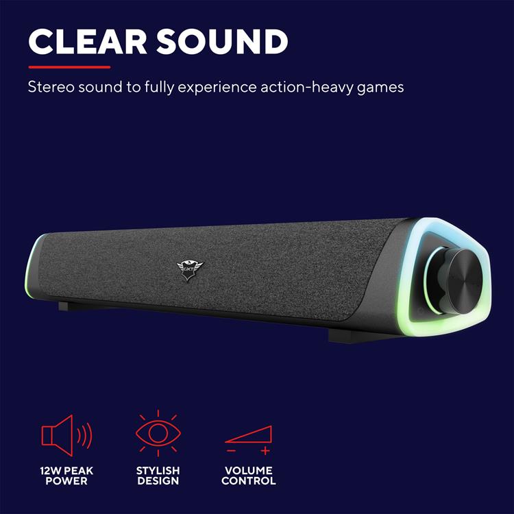 Trust - TRUST GXT 620 Axon RGB Illuminated Soundbar