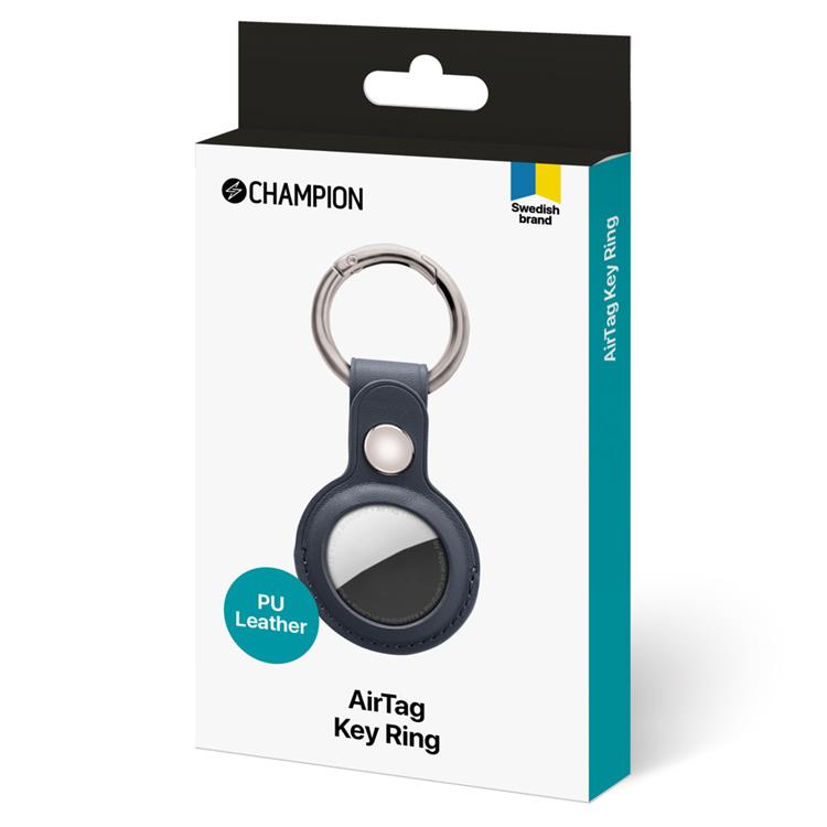 Champion - CHAMPION Läder Skal AirTag - Blå