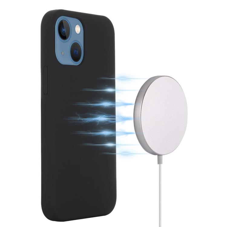A-One Brand - Liquid Silicone MagSafe Magnetic Skal till iPhone 12 Mini - Svart