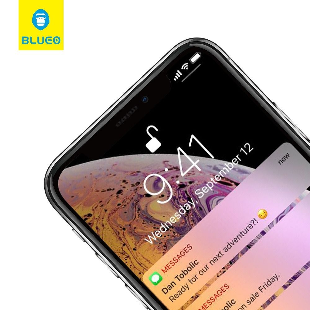 BlueO - 5D Mr. Monkey Härdat Glas till Huawei P40 Lite E Svart
