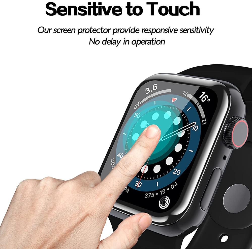 A-One Brand - [2-PACK] 3D Curved Hrdat glas Full Glue Apple Watch 40mm - Svart