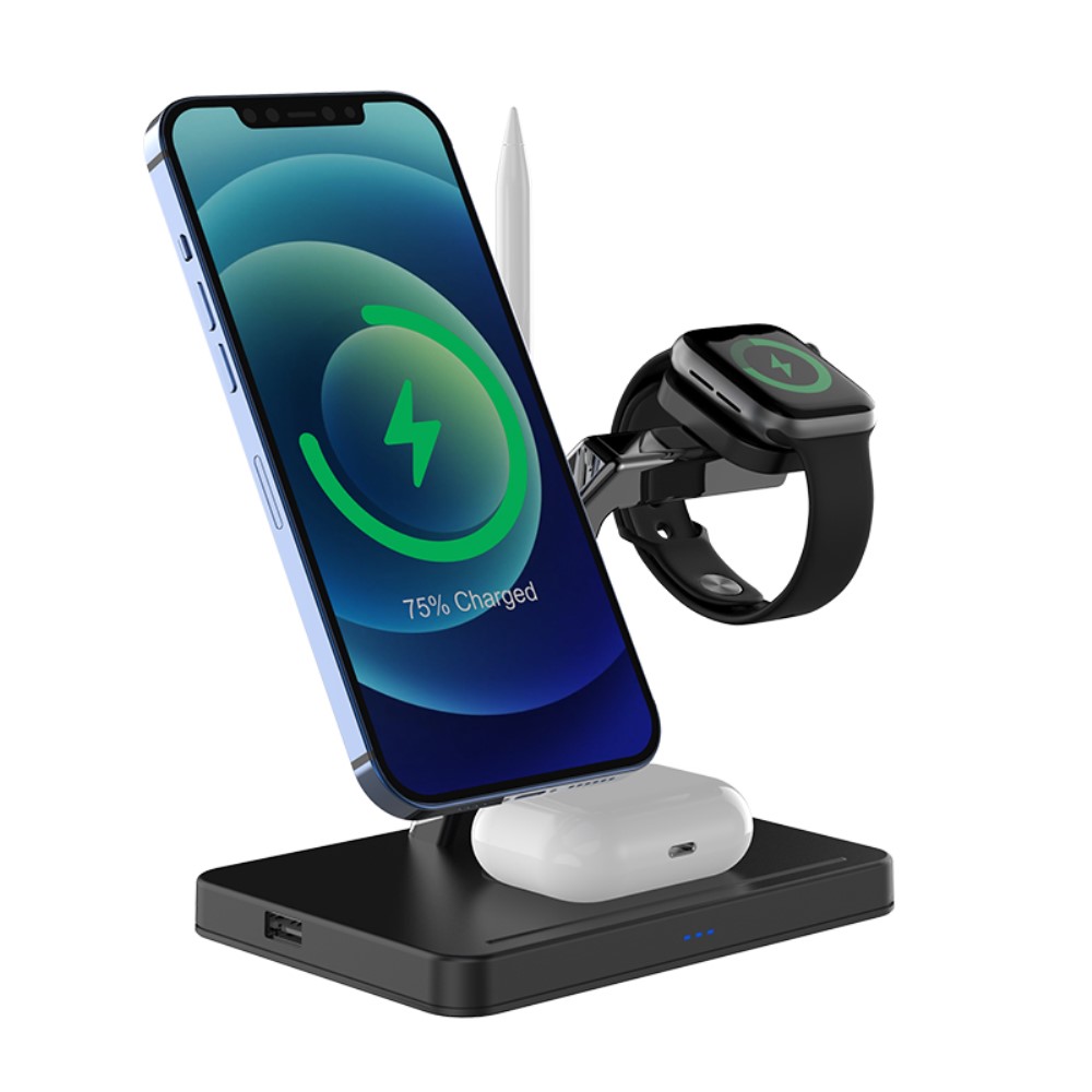 A-One Brand - 4in1 Magsafe Trådlös laddare iPhone - Apple Watch - AirPods - Apple Pencil