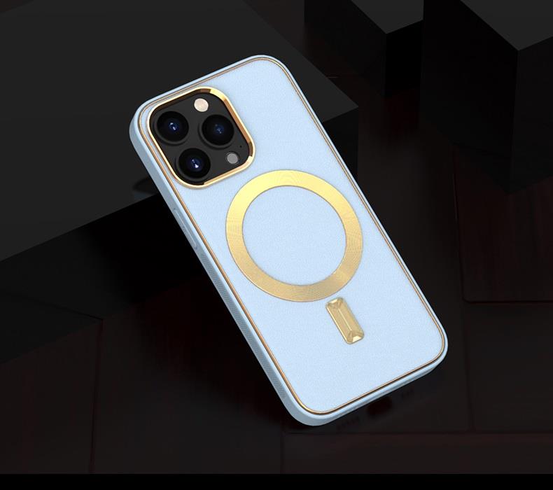 Boom - BOOM iPhone 14 Magsafe Läderskal - Ljusblå