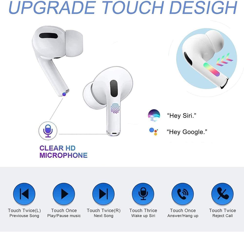 OEM - BoomPods Pro - Hörlurar med Touch och Trådlös Laddning - Bluetooth