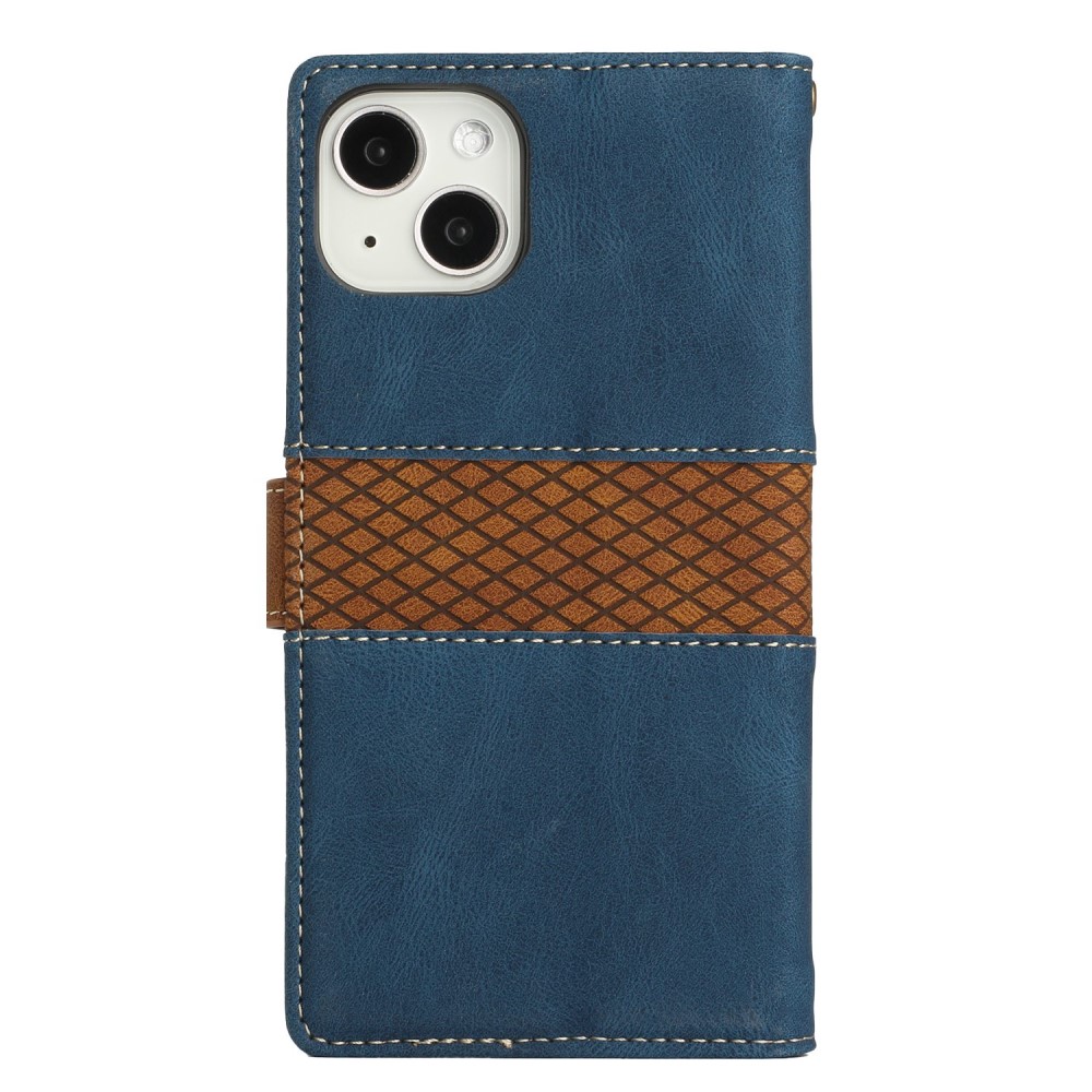 A-One Brand - Splicing Design iPhone 13 Plånboksfodral - Blå