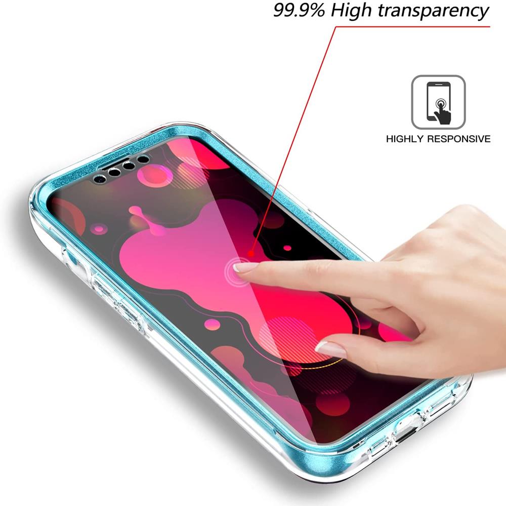 OEM - Marble Grid 360° Skal iPhone 13 Pro - Blå
