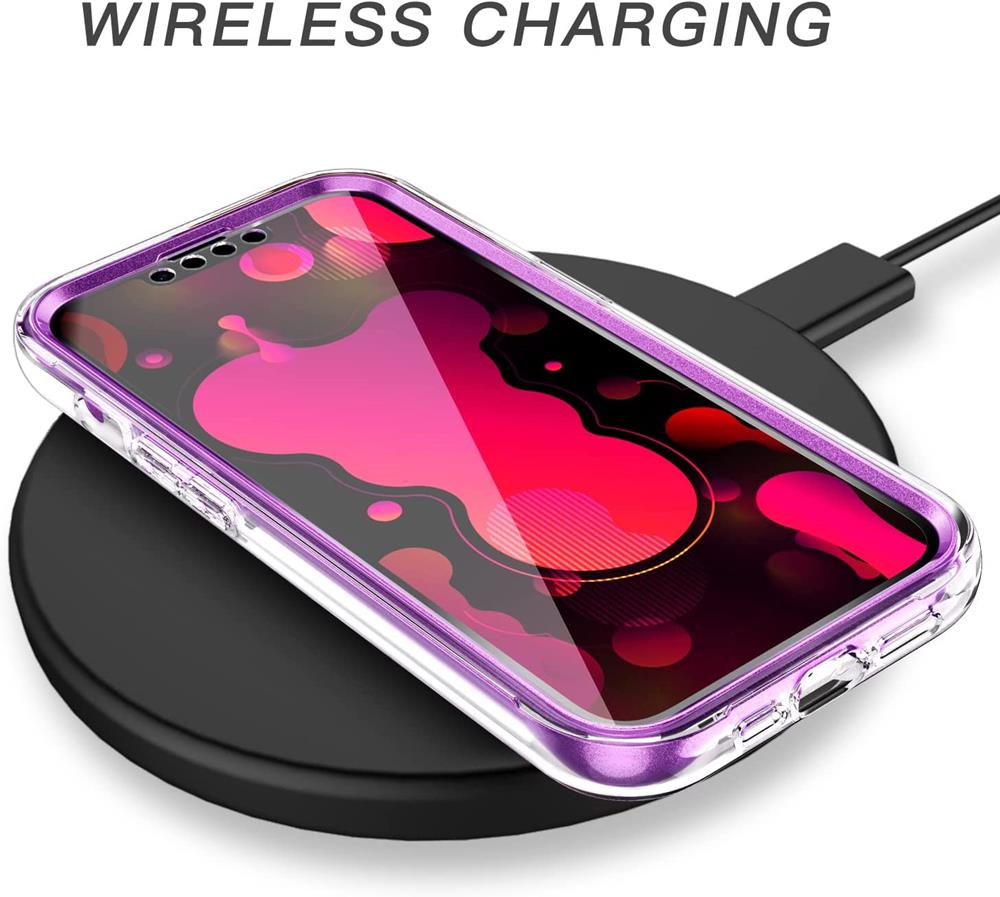 OEM - Marble Grid 360° Skal iPhone 13 Pro - Lila