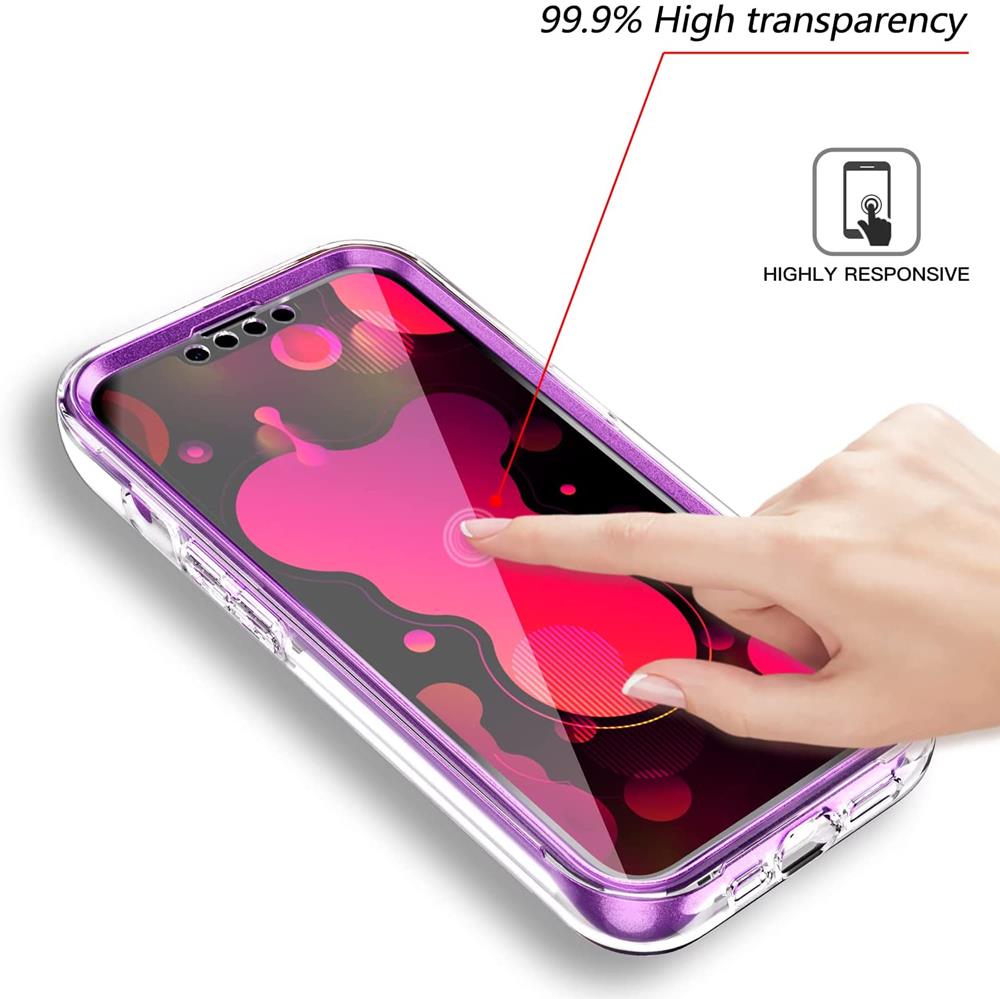 OEM - Marble Grid 360° Skal iPhone 13 Pro - Lila