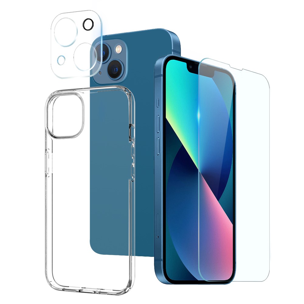 A-One Brand - [3-PACK] iPhone 14 Skal Kameralinsskydd Härdat glas Clear