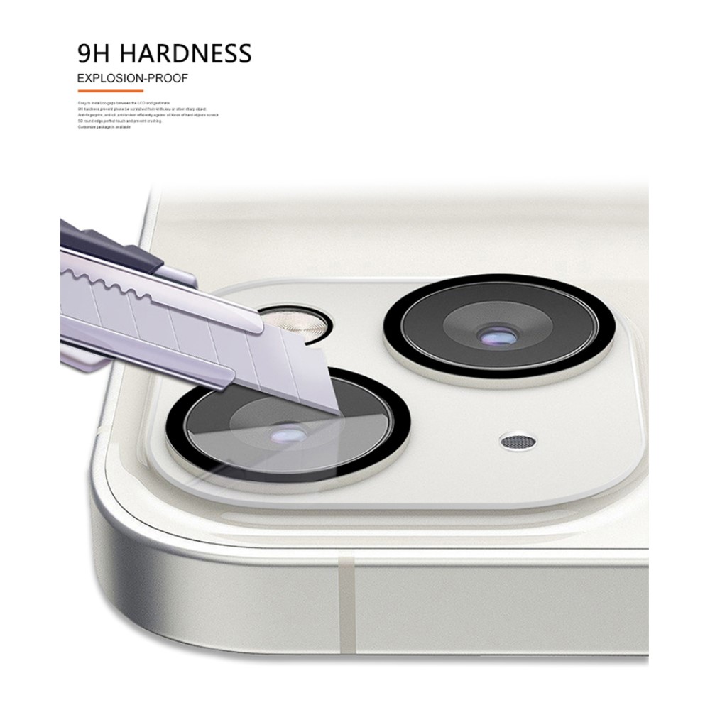 A-One Brand - [2-PACK] Skrmskydd iPhone 14 Kameralinsskydd Hrdat glas Svart