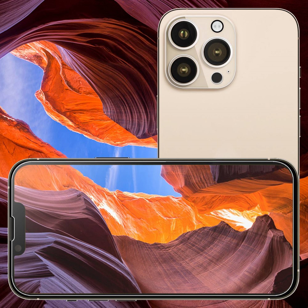 A-One Brand - [2-PACK] Skärmskydd iPhone 14 Pro Kameralinsskydd Härdat glas Clear