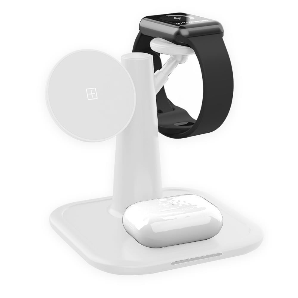 A-One Brand - 3in1 15W Magsafe Trådlös laddare iPhone - Apple Watch - AirPods - Vit