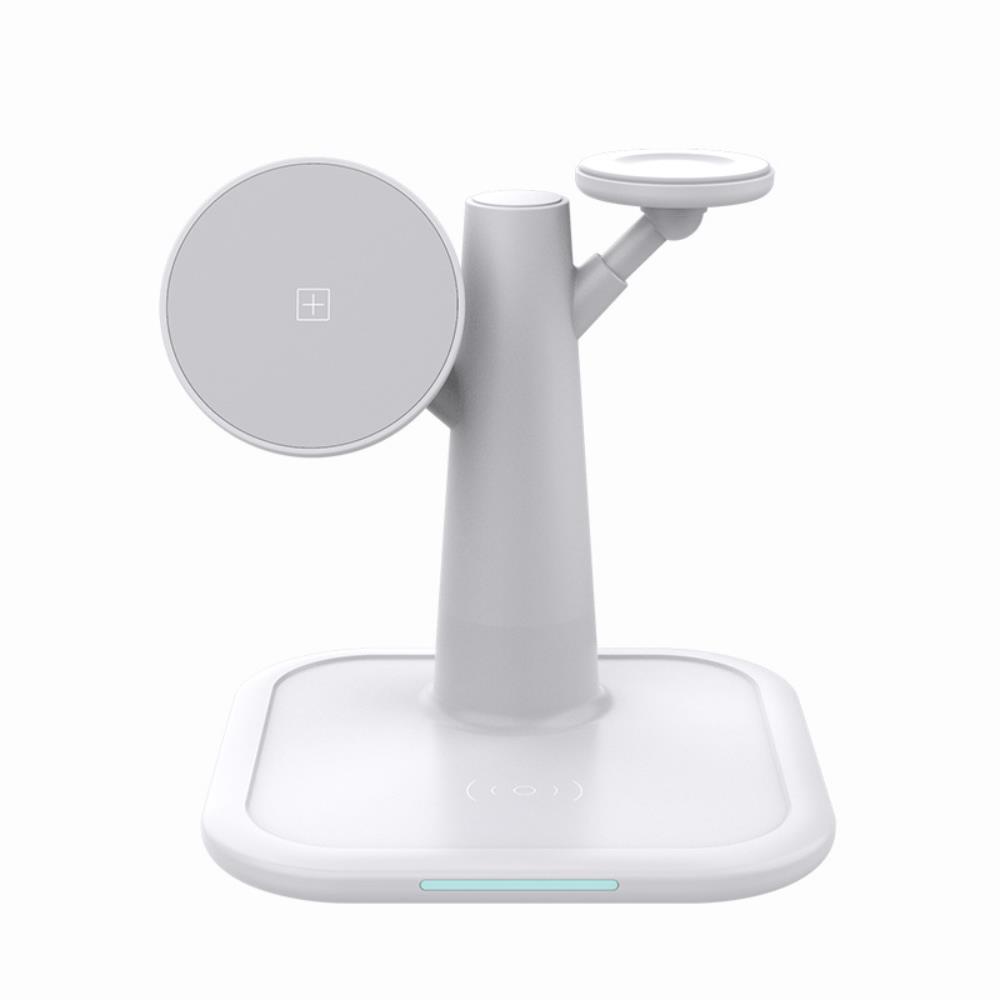 A-One Brand - 3in1 15W Magsafe Trådlös laddare iPhone - Apple Watch - AirPods - Vit