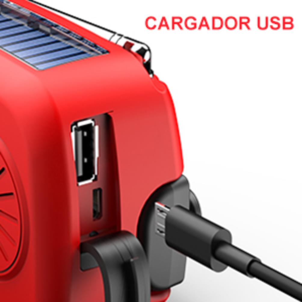 UTGATT1 - Vevradio 2000mAh Powerbank, Solceller, Ficklampa - Orange