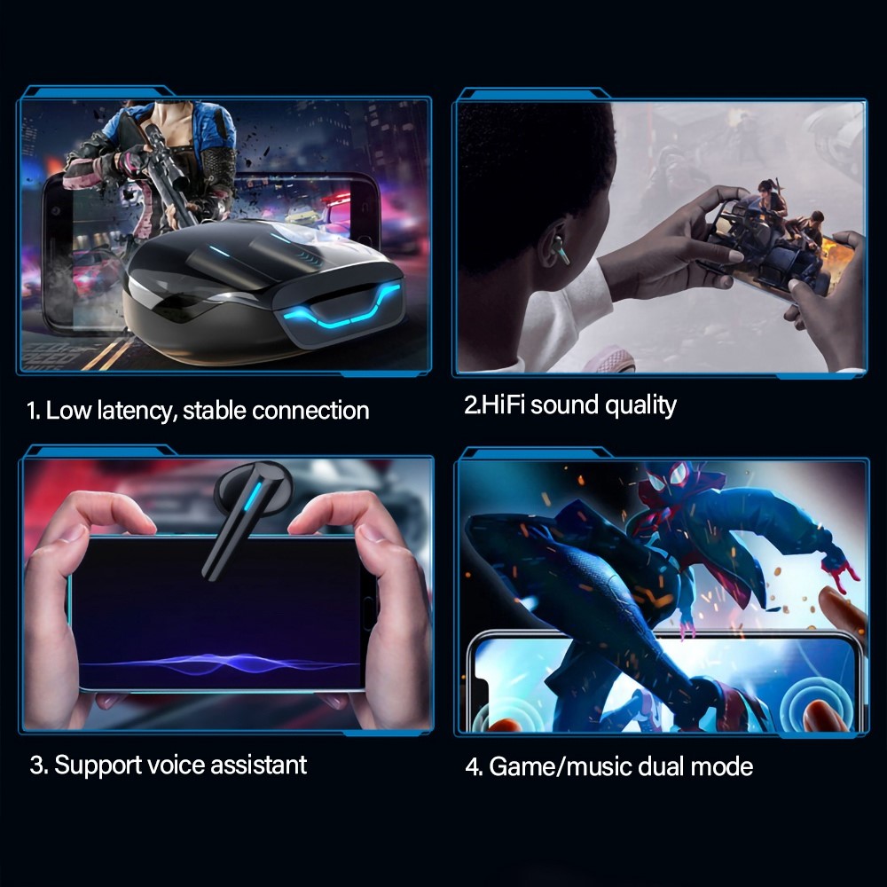 Lenovo - LENOVO XG02 TWS Thinkplus Gaming Bluetooth Trådlösa Hörlurar - Svart