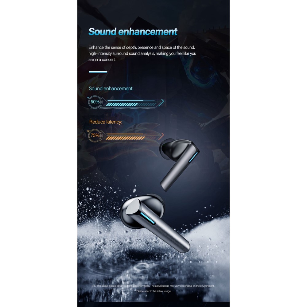 Lenovo - LENOVO XG02 TWS Thinkplus Gaming Bluetooth Trådlösa Hörlurar - Svart