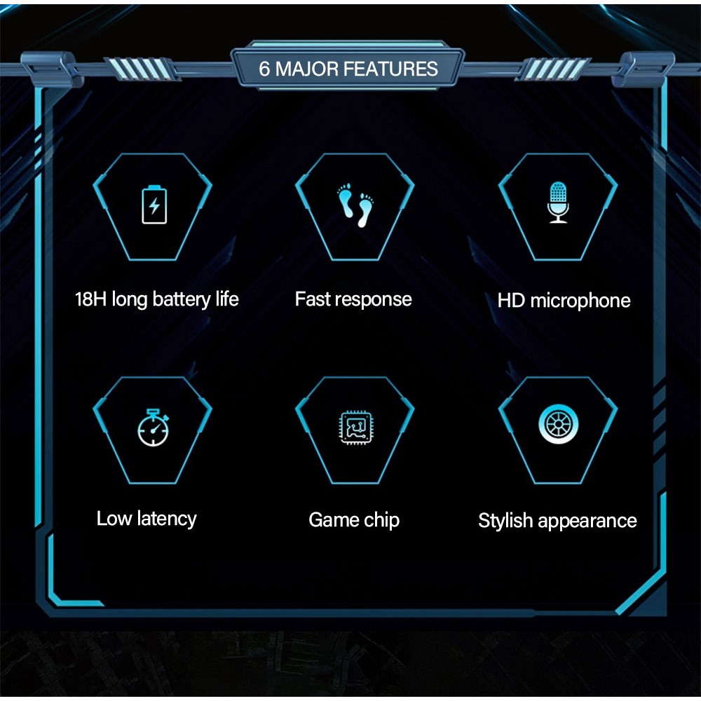 Lenovo - LENOVO XG02 TWS Thinkplus Gaming Bluetooth Trådlösa Hörlurar - Svart