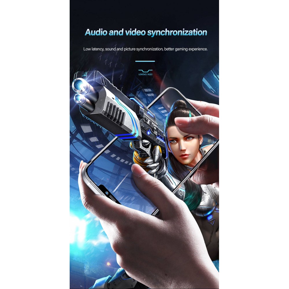 Lenovo - LENOVO XG02 TWS Thinkplus Gaming Bluetooth Trådlösa Hörlurar - Svart