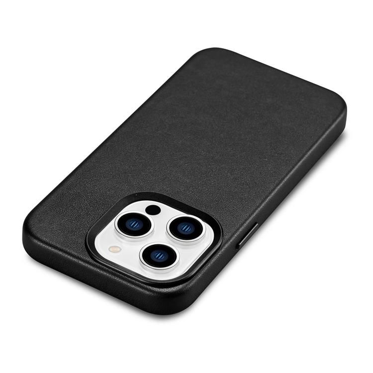 ICARER - iCarer iPhone 14 Pro Skal MagSafe Äkta Läder - Svart