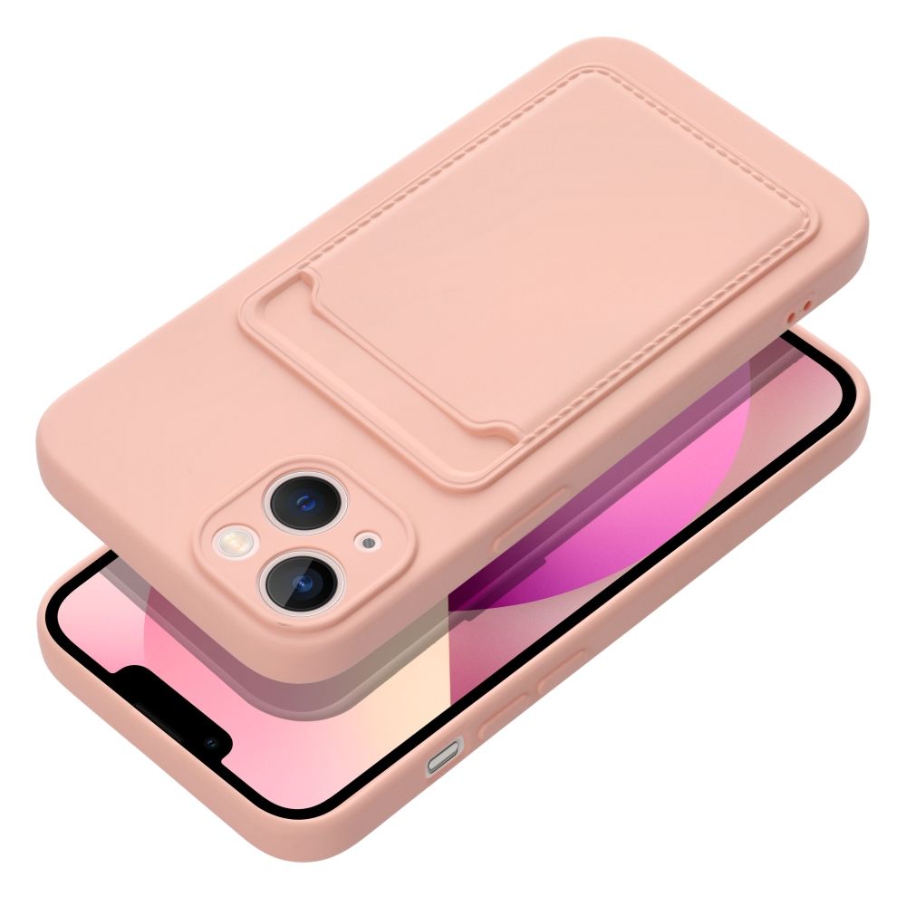 Forcell - Forcell iPhone 14 Skal Korthållare Mjukplast Rosa