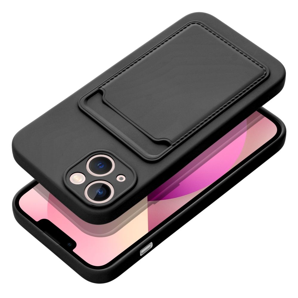 Forcell - Forcell iPhone 14 Skal Korthållare Mjukplast Svart