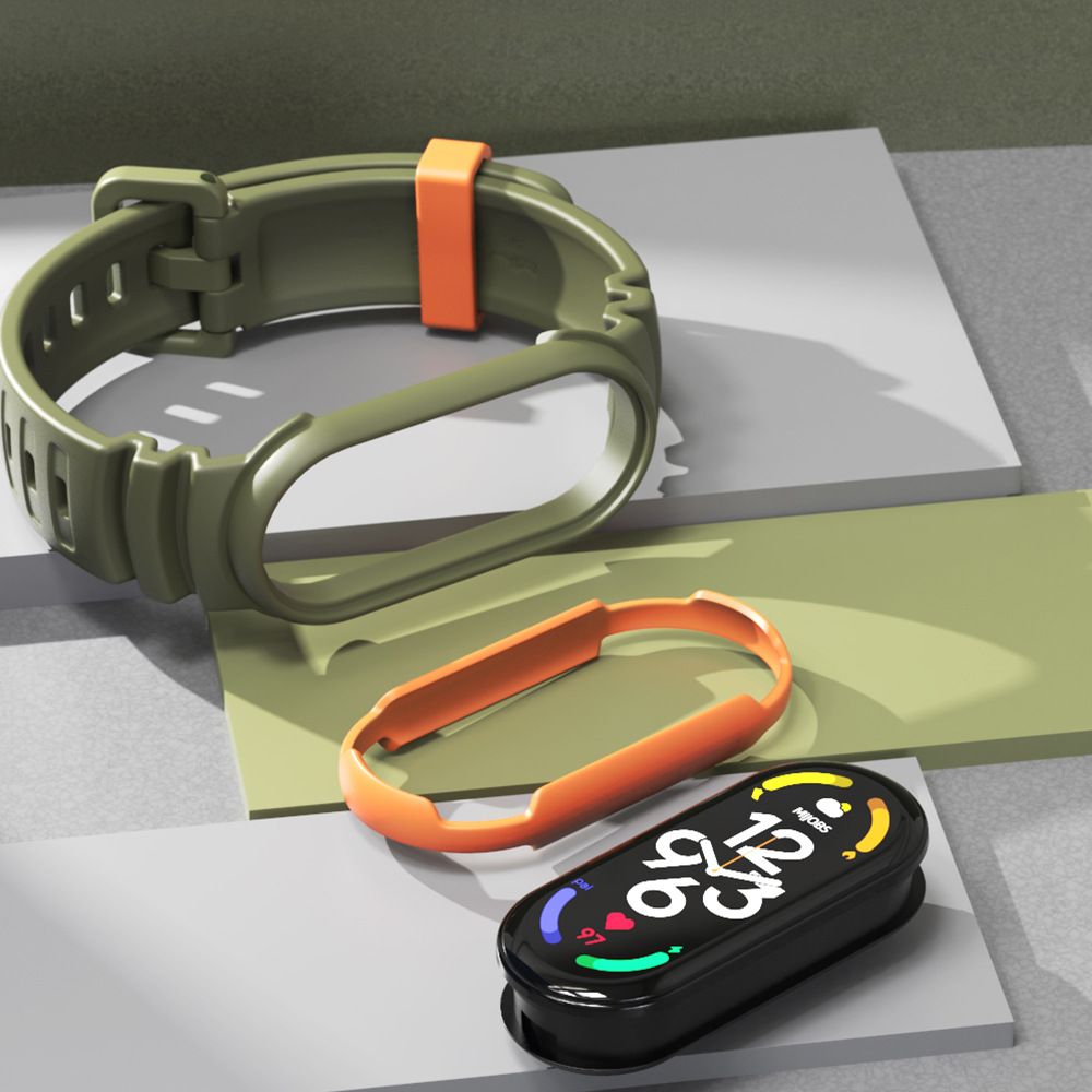 Tech-Protect - Tech-Protect Xiaomi Mi Smart Band 5/6/6 NFC/7 Armband - Svart/Grön