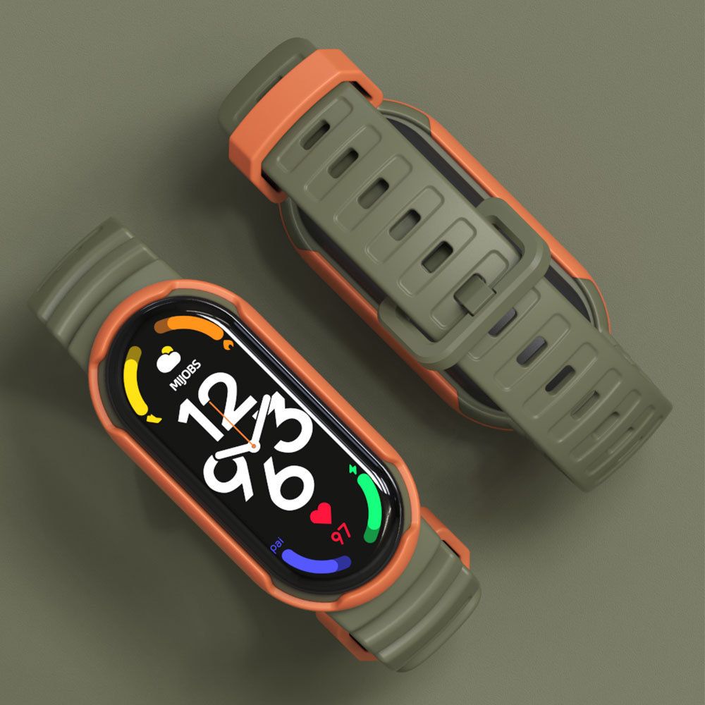 Tech-Protect - Tech-Protect Xiaomi Mi Smart Band 5/6/6 NFC/7 Armband - Svart/Grön