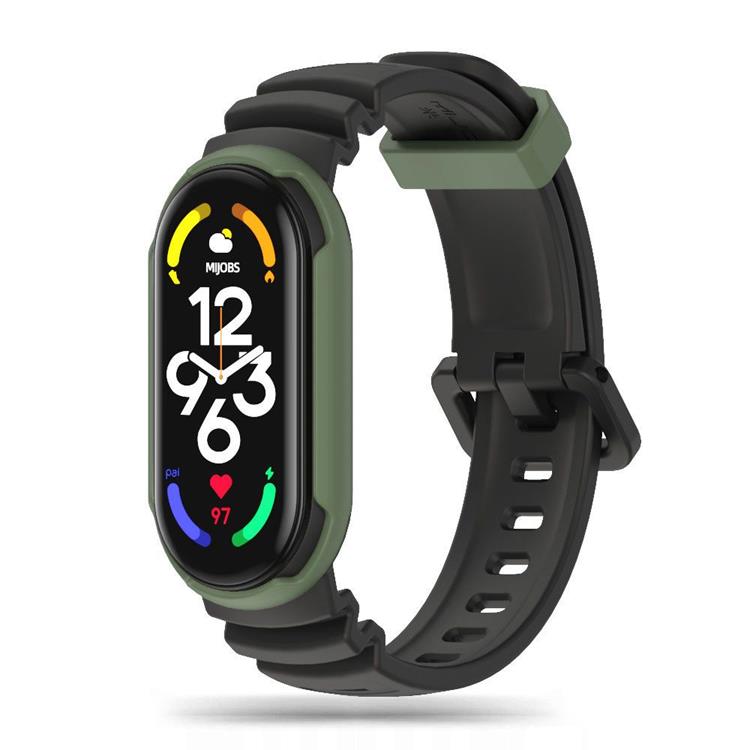 Tech-Protect - Tech-Protect Xiaomi Mi Smart Band 5/6/6 NFC/7 Armband - Svart/Grön