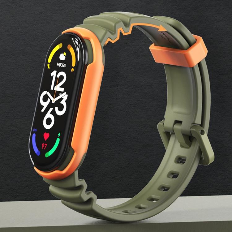 Tech-Protect - Tech-Protect Xiaomi Mi Smart Band 5/6/6 NFC/7 Armband - Svart/Grön