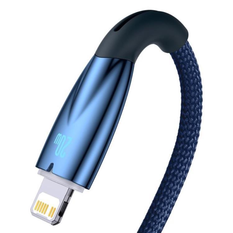 BASEUS - Baseus USB-C Till lightning kabel 2m 20W Glimmer Series - Blå