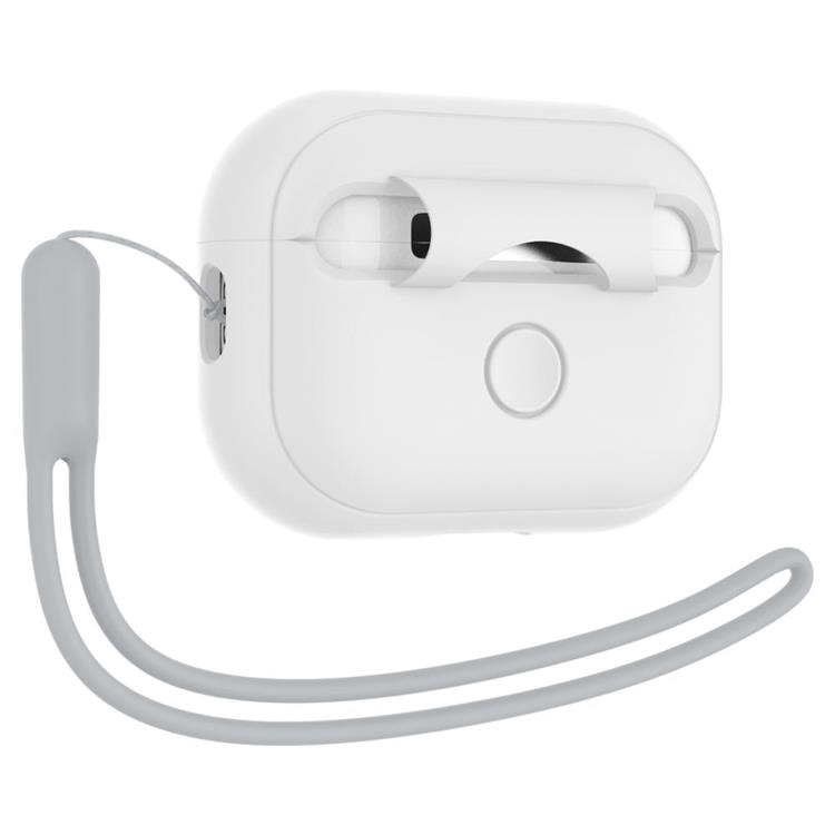 Spigen - Spigen Airpods Pro 1/2 Skal Fit Strap Silicone - Vit/Grå