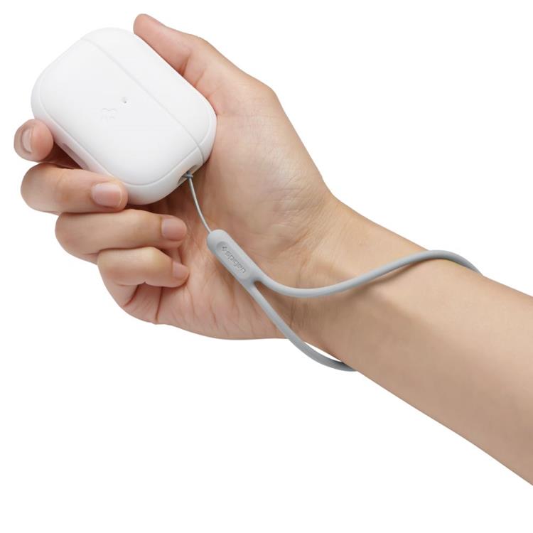 Spigen - Spigen Airpods Pro 1/2 Skal Fit Strap Silicone - Vit/Grå