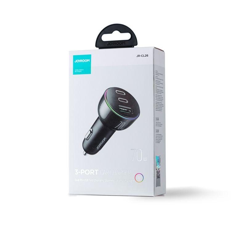 Joyroom - Joyroom Billaddare 3-Ports USB/2x USB-C - Svart