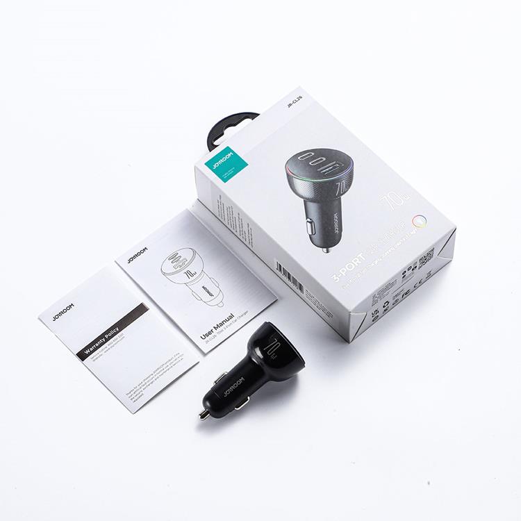 Joyroom - Joyroom Billaddare 3-Ports USB/2x USB-C - Svart