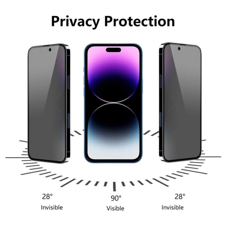 A-One Brand - [2-PACK] Privacy Härdat Glas iPhone 14 Pro Max Skärmskydd