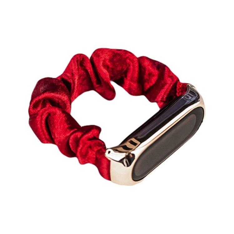 A-One Brand - Xiaomi Mi Band 3/4/5/6 Armband Elastic Scrunchies - Röd