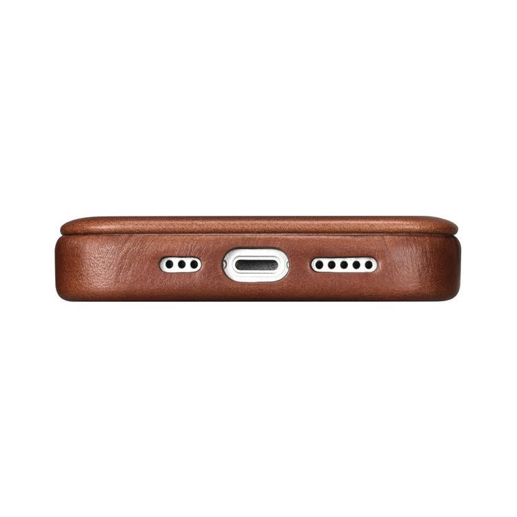 ICARER - iCarer iPhone 14 Plus Plånboksfodral Magsafe Läder - Brun