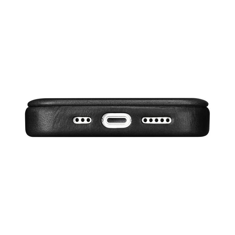ICARER - iCarer iPhone 14 Plånboksfodral Magsafe Läder - Svart