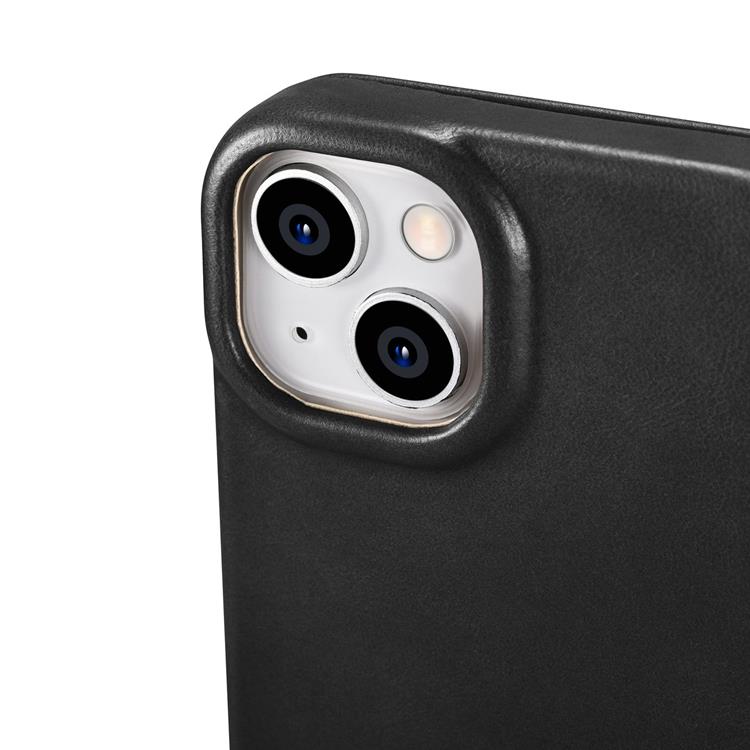 ICARER - iCarer iPhone 14 Plånboksfodral Magsafe Läder - Svart