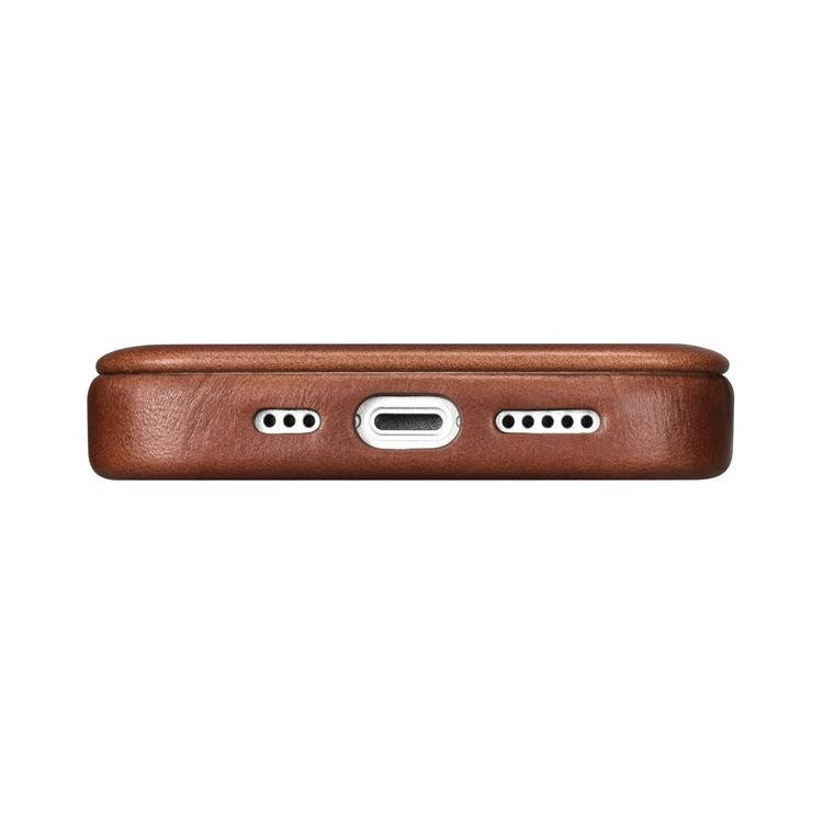 ICARER - iCarer iPhone 14 Pro Max Plånboksfodral Magsafe Läder - Brun