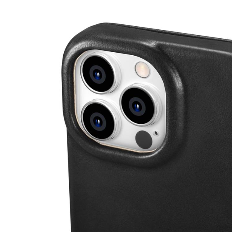 ICARER - iCarer iPhone 14 Pro Max Plånboksfodral Magsafe Läder - Svart